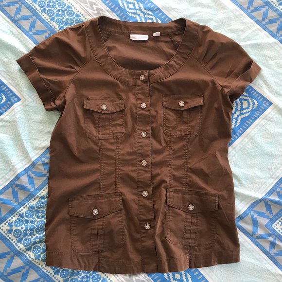 NY & Co. - Brown blouse with buttons - Woman - Small - Picture 1 of 3